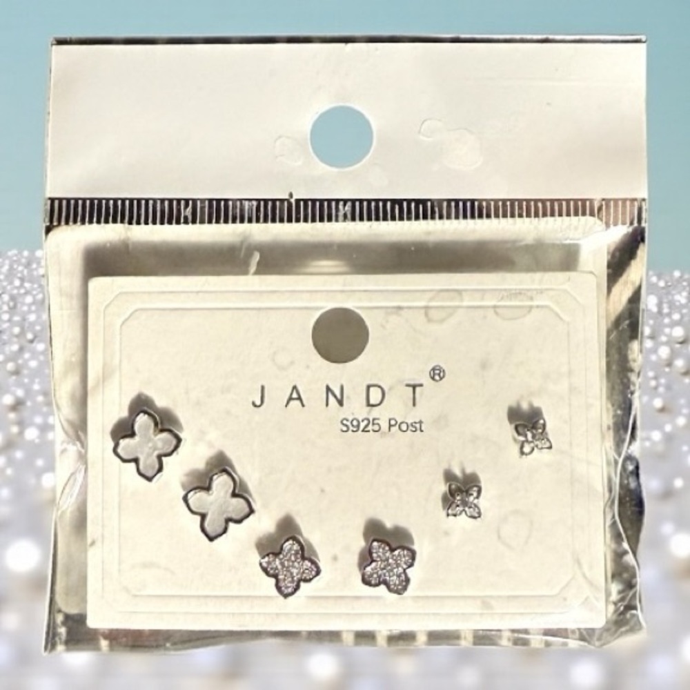 Silver Floral Stud Earrings